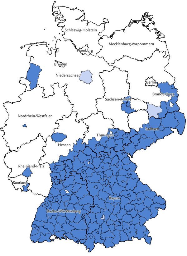 FSME-Risikogebiete in Deutschland FSME-Risikogebiete in Deutschland