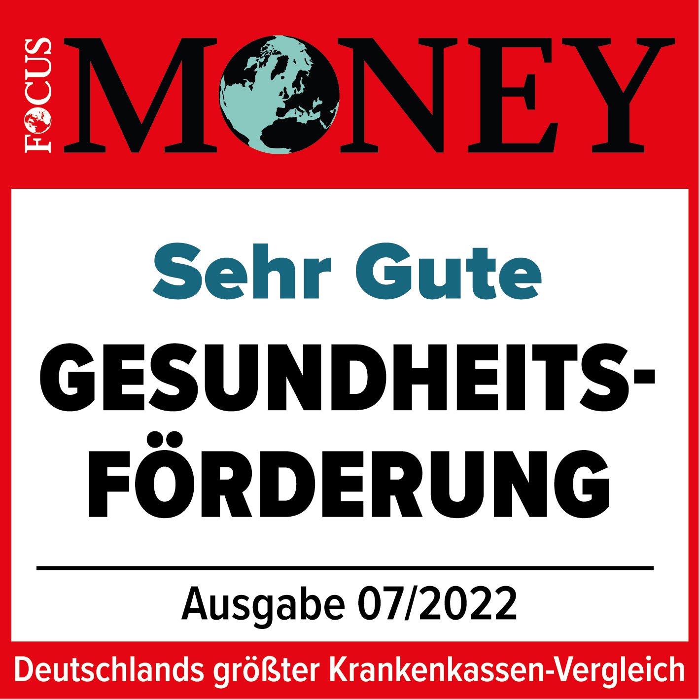 Focus Money Auszeichnung für Gesundzeitsförderung