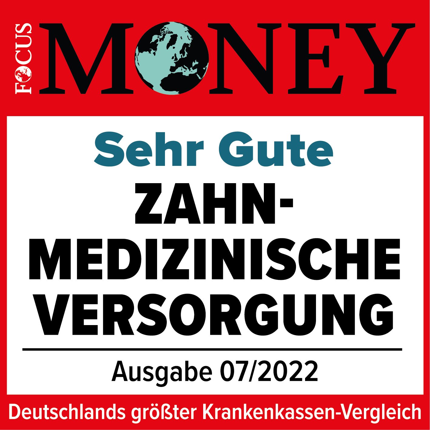 Focus Money Auszeichnung für Zahnmedizinische Versorgung